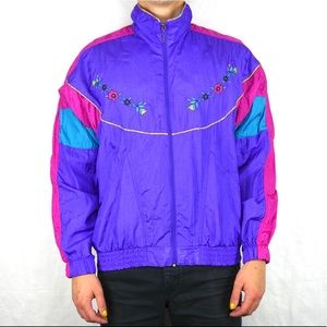 Vintage 80s 90s neon colorblock windbreaker